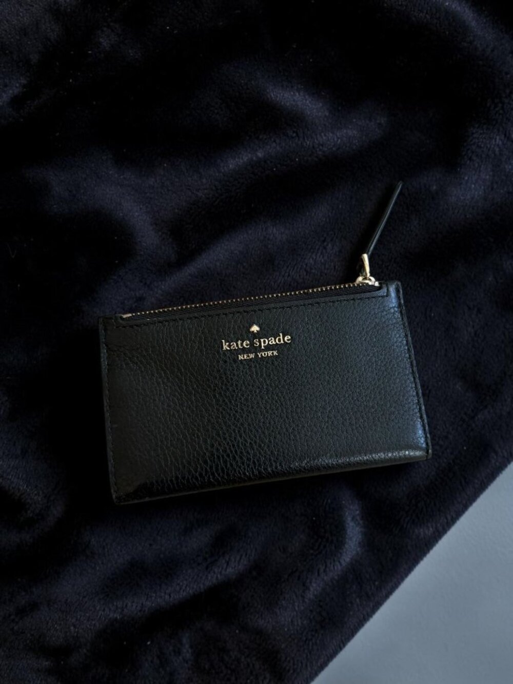 KATE SPADE Womens Black Leather Snap Zip Wallet
